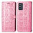 Custodia Portafoglio In Pelle Fantasia Modello Cover con Supporto S03D per Samsung Galaxy F52 5G Oro Rosa