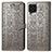 Custodia Portafoglio In Pelle Fantasia Modello Cover con Supporto S03D per Samsung Galaxy F62 5G Grigio