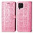 Custodia Portafoglio In Pelle Fantasia Modello Cover con Supporto S03D per Samsung Galaxy F62 5G Oro Rosa