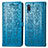 Custodia Portafoglio In Pelle Fantasia Modello Cover con Supporto S03D per Samsung Galaxy M02 Blu