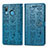 Custodia Portafoglio In Pelle Fantasia Modello Cover con Supporto S03D per Samsung Galaxy M10S Blu