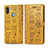 Custodia Portafoglio In Pelle Fantasia Modello Cover con Supporto S03D per Samsung Galaxy M11 Giallo