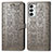 Custodia Portafoglio In Pelle Fantasia Modello Cover con Supporto S03D per Samsung Galaxy M23 5G Grigio