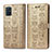 Custodia Portafoglio In Pelle Fantasia Modello Cover con Supporto S03D per Samsung Galaxy M40S Oro