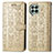 Custodia Portafoglio In Pelle Fantasia Modello Cover con Supporto S03D per Samsung Galaxy M53 5G Oro