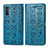 Custodia Portafoglio In Pelle Fantasia Modello Cover con Supporto S03D per Samsung Galaxy Note 10 5G Blu