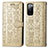 Custodia Portafoglio In Pelle Fantasia Modello Cover con Supporto S03D per Samsung Galaxy S20 FE (2022) 5G Oro