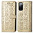 Custodia Portafoglio In Pelle Fantasia Modello Cover con Supporto S03D per Samsung Galaxy S20 Lite 5G Oro