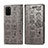 Custodia Portafoglio In Pelle Fantasia Modello Cover con Supporto S03D per Samsung Galaxy S20 Plus Grigio