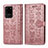 Custodia Portafoglio In Pelle Fantasia Modello Cover con Supporto S03D per Samsung Galaxy S20 Ultra 5G Rosa