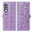 Custodia Portafoglio In Pelle Fantasia Modello Cover con Supporto S03D per Samsung Galaxy Z Fold4 5G Viola