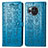 Custodia Portafoglio In Pelle Fantasia Modello Cover con Supporto S03D per Sharp Aquos R8 Blu