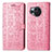 Custodia Portafoglio In Pelle Fantasia Modello Cover con Supporto S03D per Sharp Aquos R8 Rosa