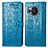 Custodia Portafoglio In Pelle Fantasia Modello Cover con Supporto S03D per Sharp Aquos R8s Blu
