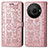 Custodia Portafoglio In Pelle Fantasia Modello Cover con Supporto S03D per Sharp Aquos R8s Pro Oro Rosa