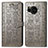 Custodia Portafoglio In Pelle Fantasia Modello Cover con Supporto S03D per Sharp Aquos Sense8 Grigio