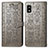 Custodia Portafoglio In Pelle Fantasia Modello Cover con Supporto S03D per Sharp Aquos wish3 Grigio