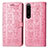 Custodia Portafoglio In Pelle Fantasia Modello Cover con Supporto S03D per Sony Xperia 1 IV Rosa