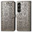 Custodia Portafoglio In Pelle Fantasia Modello Cover con Supporto S03D per Sony Xperia 1 V Grigio