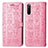 Custodia Portafoglio In Pelle Fantasia Modello Cover con Supporto S03D per Sony Xperia 10 III SO-52B Rosa