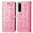 Custodia Portafoglio In Pelle Fantasia Modello Cover con Supporto S03D per Sony Xperia 5 IV Rosa