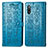 Custodia Portafoglio In Pelle Fantasia Modello Cover con Supporto S03D per Sony Xperia Ace II Blu