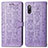 Custodia Portafoglio In Pelle Fantasia Modello Cover con Supporto S03D per Sony Xperia Ace II Viola