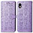 Custodia Portafoglio In Pelle Fantasia Modello Cover con Supporto S03D per Sony Xperia Ace III SO-53C Viola