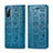 Custodia Portafoglio In Pelle Fantasia Modello Cover con Supporto S03D per Sony Xperia L4 Blu