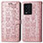 Custodia Portafoglio In Pelle Fantasia Modello Cover con Supporto S03D per Vivo iQOO 9T 5G Oro Rosa