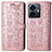 Custodia Portafoglio In Pelle Fantasia Modello Cover con Supporto S03D per Vivo iQOO Z6 Lite 5G Oro Rosa