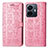 Custodia Portafoglio In Pelle Fantasia Modello Cover con Supporto S03D per Vivo iQOO Z6 Lite 5G Rosa