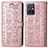 Custodia Portafoglio In Pelle Fantasia Modello Cover con Supporto S03D per Vivo T1 5G India Oro Rosa