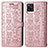 Custodia Portafoglio In Pelle Fantasia Modello Cover con Supporto S03D per Vivo V20 Oro Rosa