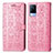 Custodia Portafoglio In Pelle Fantasia Modello Cover con Supporto S03D per Vivo V21 5G Rosa