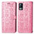 Custodia Portafoglio In Pelle Fantasia Modello Cover con Supporto S03D per Vivo V21e 4G Rosa