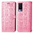 Custodia Portafoglio In Pelle Fantasia Modello Cover con Supporto S03D per Vivo V21e 5G Rosa