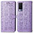 Custodia Portafoglio In Pelle Fantasia Modello Cover con Supporto S03D per Vivo V21e 5G Viola