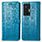 Custodia Portafoglio In Pelle Fantasia Modello Cover con Supporto S03D per Vivo X70 Pro 5G Blu