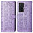 Custodia Portafoglio In Pelle Fantasia Modello Cover con Supporto S03D per Vivo X70 Pro 5G Viola