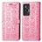 Custodia Portafoglio In Pelle Fantasia Modello Cover con Supporto S03D per Vivo X70t Rosa