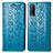 Custodia Portafoglio In Pelle Fantasia Modello Cover con Supporto S03D per Vivo Y11s Blu