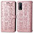 Custodia Portafoglio In Pelle Fantasia Modello Cover con Supporto S03D per Vivo Y12G Oro Rosa