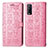 Custodia Portafoglio In Pelle Fantasia Modello Cover con Supporto S03D per Vivo Y12G Rosa