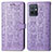 Custodia Portafoglio In Pelle Fantasia Modello Cover con Supporto S03D per Vivo Y52t 5G Viola