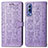 Custodia Portafoglio In Pelle Fantasia Modello Cover con Supporto S03D per Vivo Y72 5G Viola