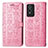 Custodia Portafoglio In Pelle Fantasia Modello Cover con Supporto S03D per Vivo Y76s 5G Rosa