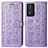 Custodia Portafoglio In Pelle Fantasia Modello Cover con Supporto S03D per Vivo Y76s 5G Viola