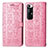 Custodia Portafoglio In Pelle Fantasia Modello Cover con Supporto S03D per Xiaomi Mi 10S 5G Rosa