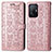 Custodia Portafoglio In Pelle Fantasia Modello Cover con Supporto S03D per Xiaomi Mi 11T 5G Oro Rosa